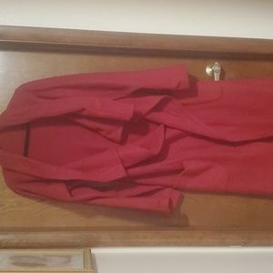 Red Fleece Full Length Snuggie Robe with Pockets